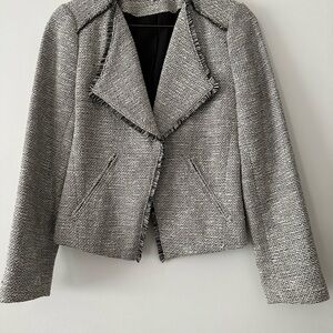 LOFT Petites Fringe Tweed Jacket 2P